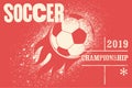 Soccer typographical vintage grunge style poster. Retro vector illustration. Royalty Free Stock Photo